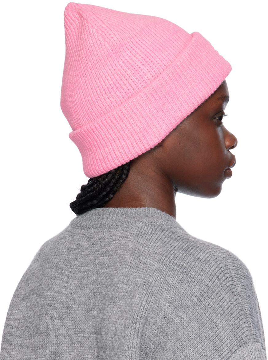alexanderwang.t Pink Logo Compact Deboss Beanie