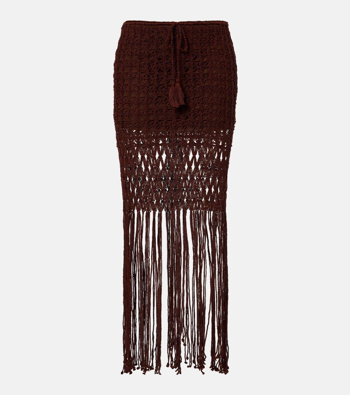Anna Kosturova Crochet fringed cotton miniskirt