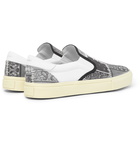 AMIRI - Leather-Trimmed Bandana-Print Canvas Slip-On Sneakers - Gray