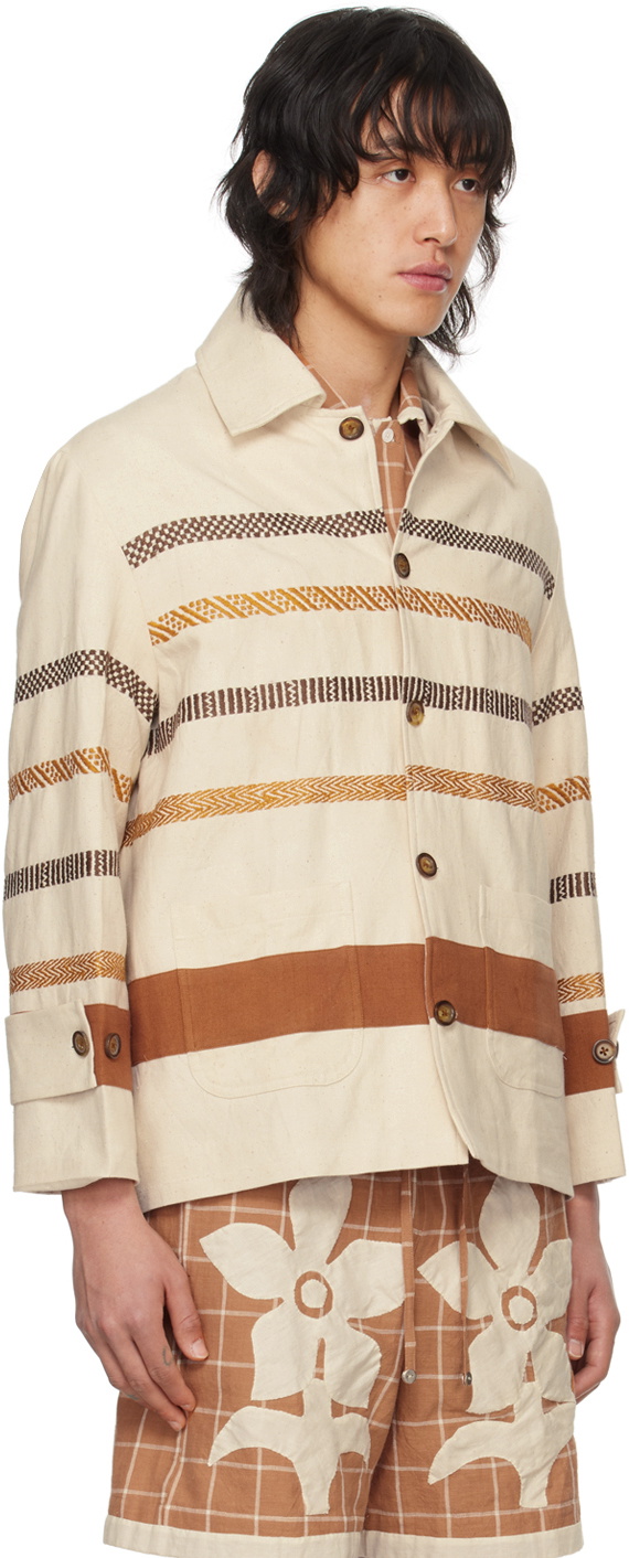 HARAGO Off-White Kantha Jacket
