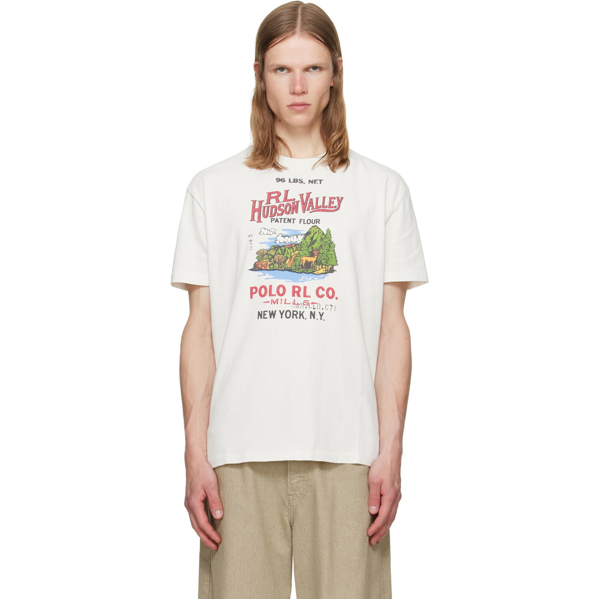 Polo Ralph Lauren Off-White Classic Fit Jersey Graphic T-shirt