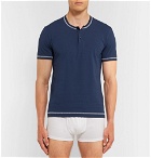 Dolce & Gabbana - Stretch-Cotton Jersey Henley T-Shirt - Men - Navy