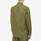 Beams Plus Men's Button Down Solid Flannel Shirt in Olive