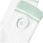 Sporty & Rich SRHWC Sock in White/Washed Kelly