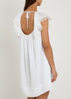 Ganni Broderie Anglaise Cotton Mini Dress White