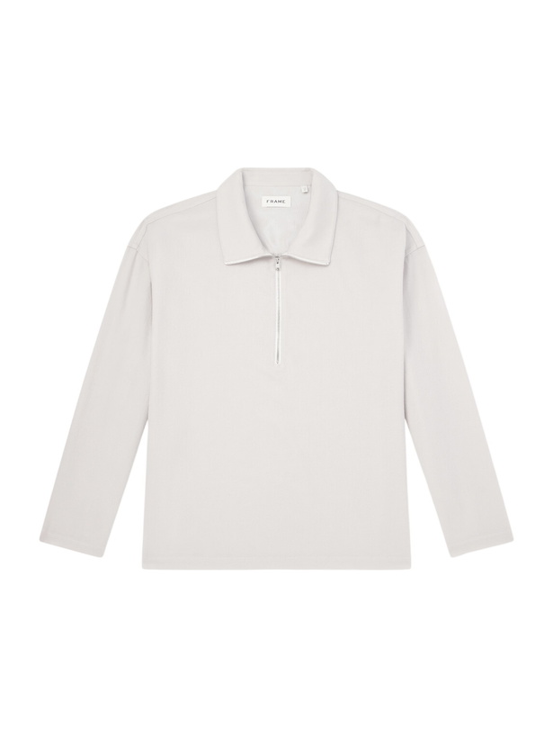 Photo: FRAME - Virgin Wool Half-Zip Sweater - Gray