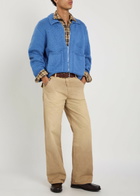 Cherry Los Angeles 5 Star Logo-intarsia Cotton Cardigan Blue