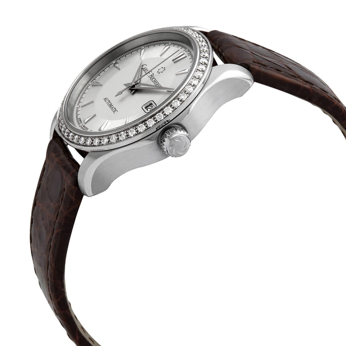 Carl F. Bucherer Manero Autodate Automatic Diamond Silver Dial Watch 00.10911.08.13.11