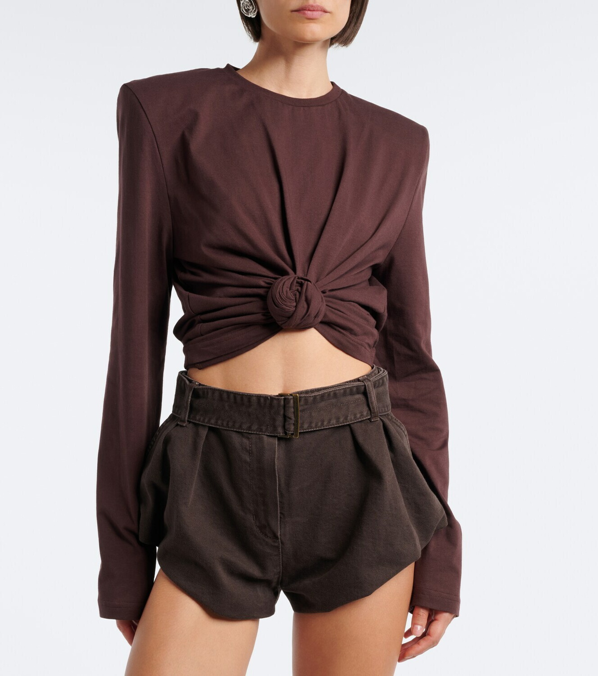 Magda Butrym Cotton-blend jersey crop top