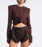 Magda Butrym Cotton-blend jersey crop top