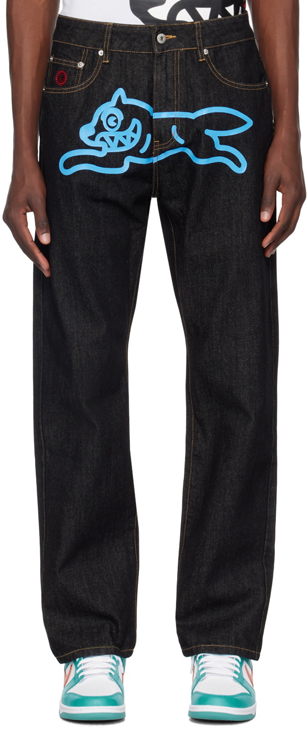 ICECREAM Black Running Dog Jeans ICECREAM