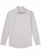 Massimo Alba - Genova Slim-Fit Micro-Checked Brushed-Twill Shirt - Blue