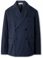 Barena - Brawler Oversized Double-Breasted Cotton-Blend Whipcord Suit Jacket - Blue