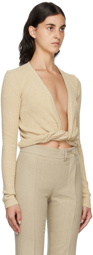 JACQUEMUS Beige Le Papier 'Le Gilet Noué' Sweater