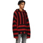 Amiri Black and Red Baja Pullover Hoodie