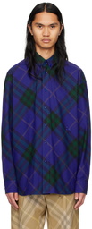 Burberry Blue & Green Check Shirt