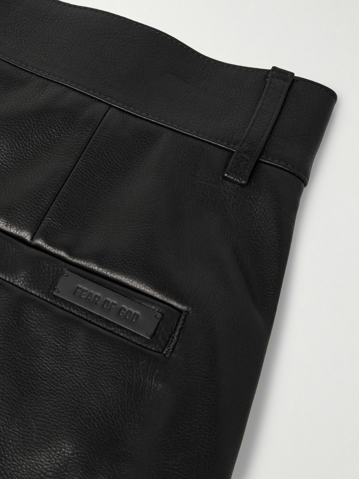 Fear of God - Straight-Leg Full-Grain Leather Trousers - Black