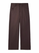 Séfr - Jiro Wide-Leg Twill Trousers - Brown