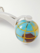 Paul Smith - Spinning Globe Silver-Tone Enamel Cufflinks