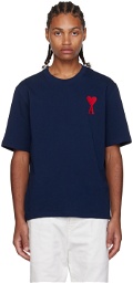 AMI Alexandre Mattiussi SSENSE Exclusive Navy Embroidered T-Shirt