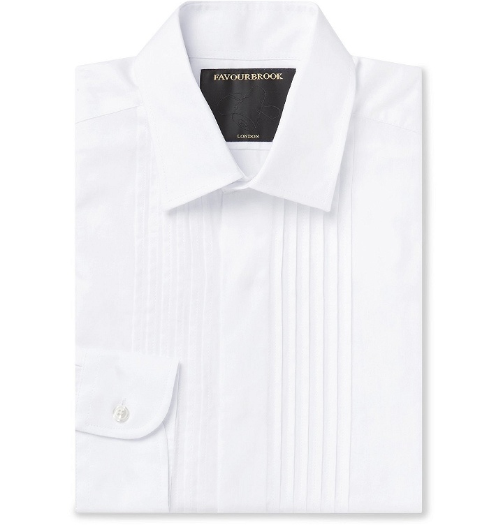 Photo: Favourbrook - Slim-Fit Bib-Front Cotton Tuxedo Shirt - White