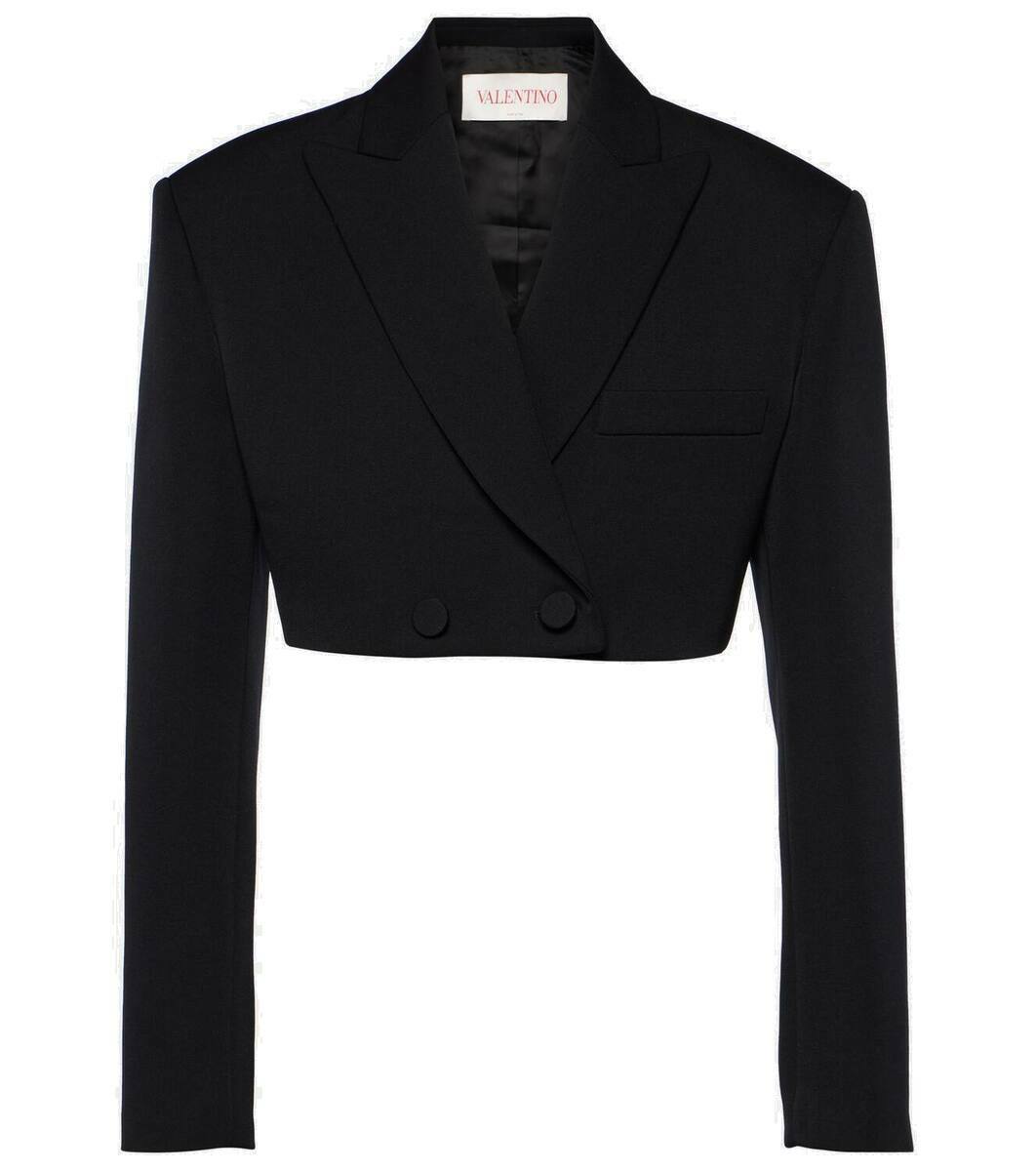 Valentino Cropped wool grisaille blazer Valentino