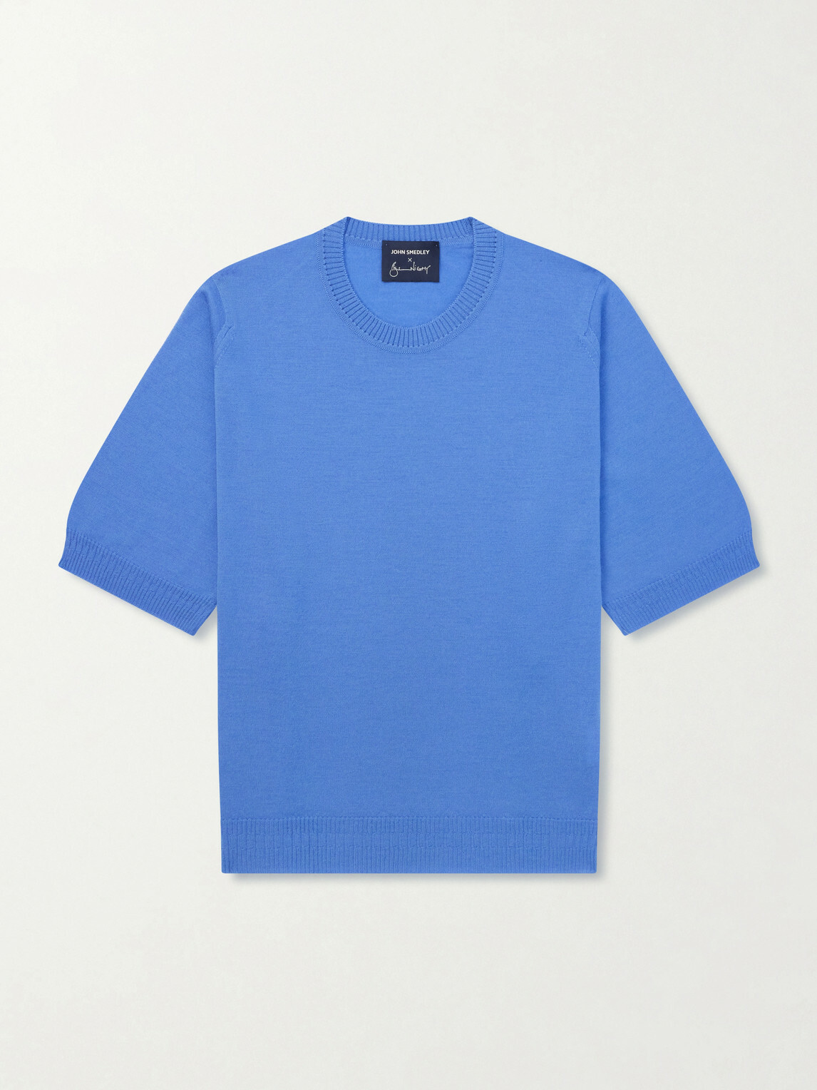John Smedley - Bill Nighy Merino Wool T-Shirt - Blue