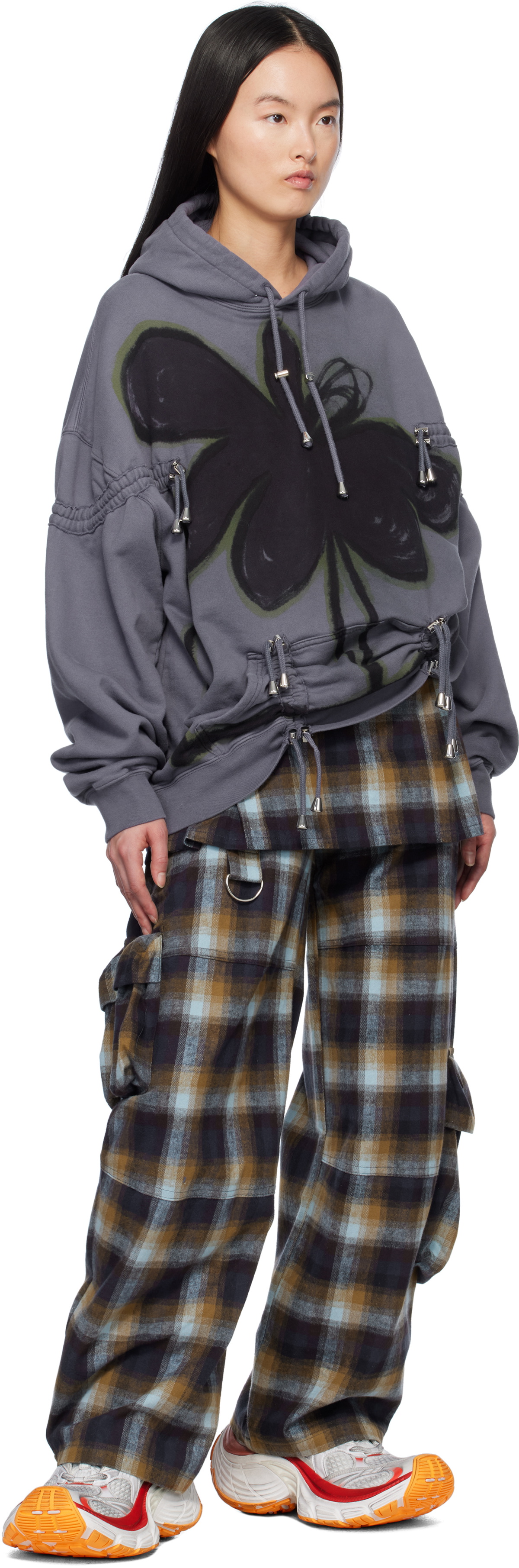Collina Strada Purple Rhinestone Burst Hoodie