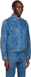 AURALEE Blue Faded Denim Jacket