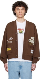 AAPE by A Bathing Ape Brown Main Cardigan