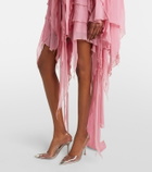 Blumarine Tiered chiffon minidress