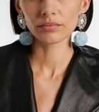 Magda Butrym Floral-appliqué embellished drop earrings