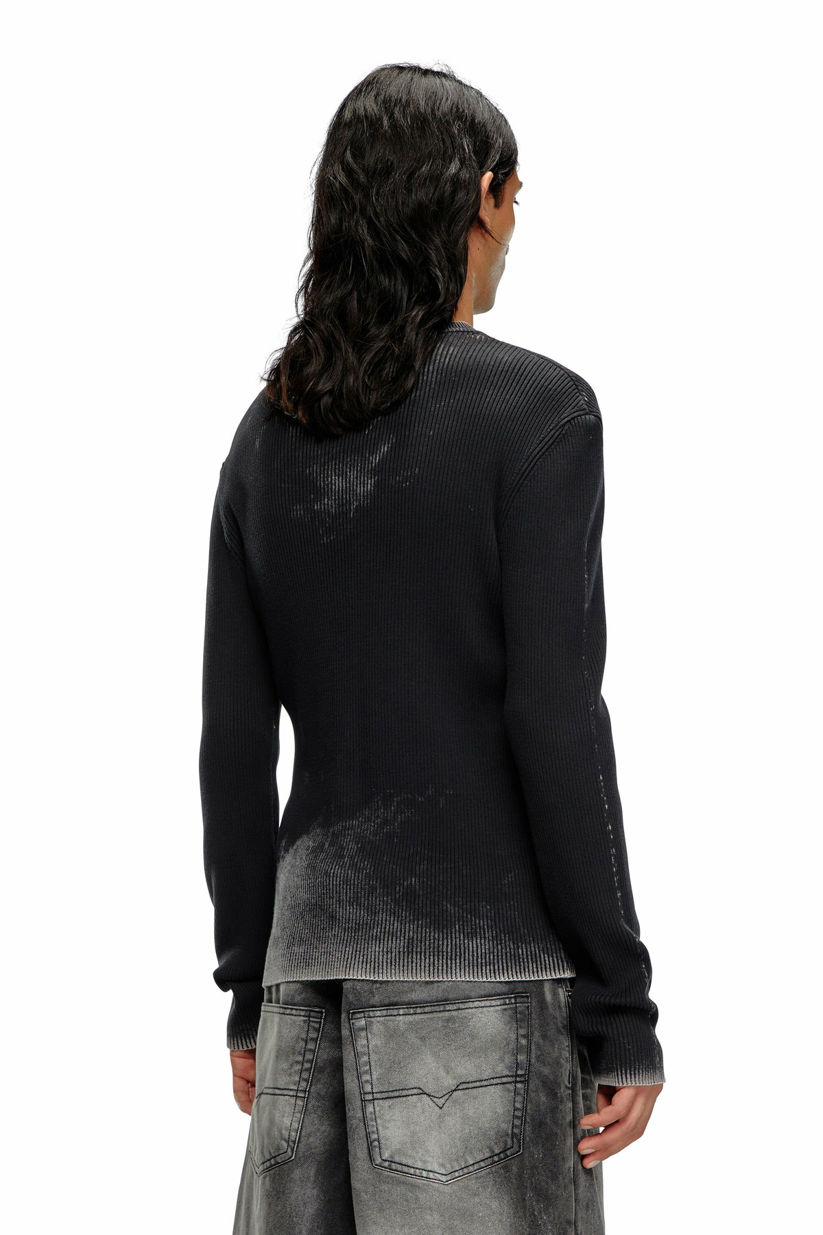 トップス Cut-out jumper with Oval D Diesel Cut-out jumper with Oval D - T-Shirts Mens in Black Diesel