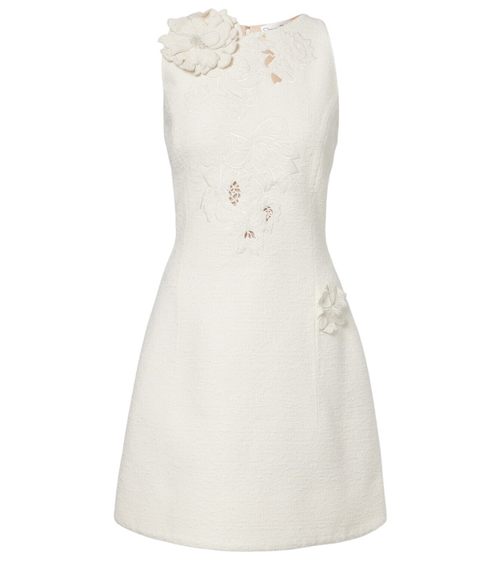 Photo: Oscar de la Renta Embroidered cotton-blend tweed minidress