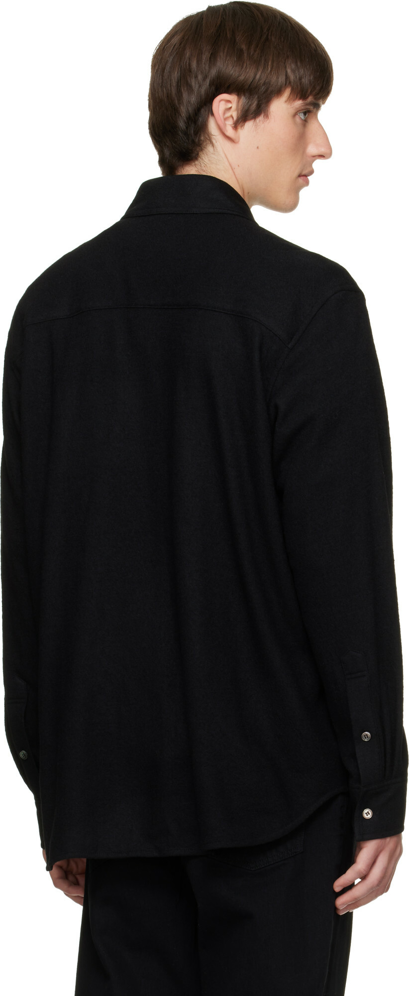 Solid Homme Black Wool Stitch Shirt