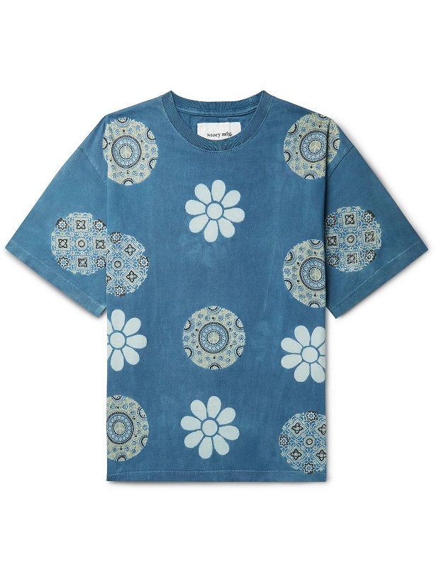 Photo: Story Mfg. - Grateful Indigo-Dyed Organic Cotton-Jersey T-Shirt - Blue