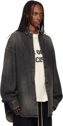 Fear of God Black Snap Front Denim Overshirt