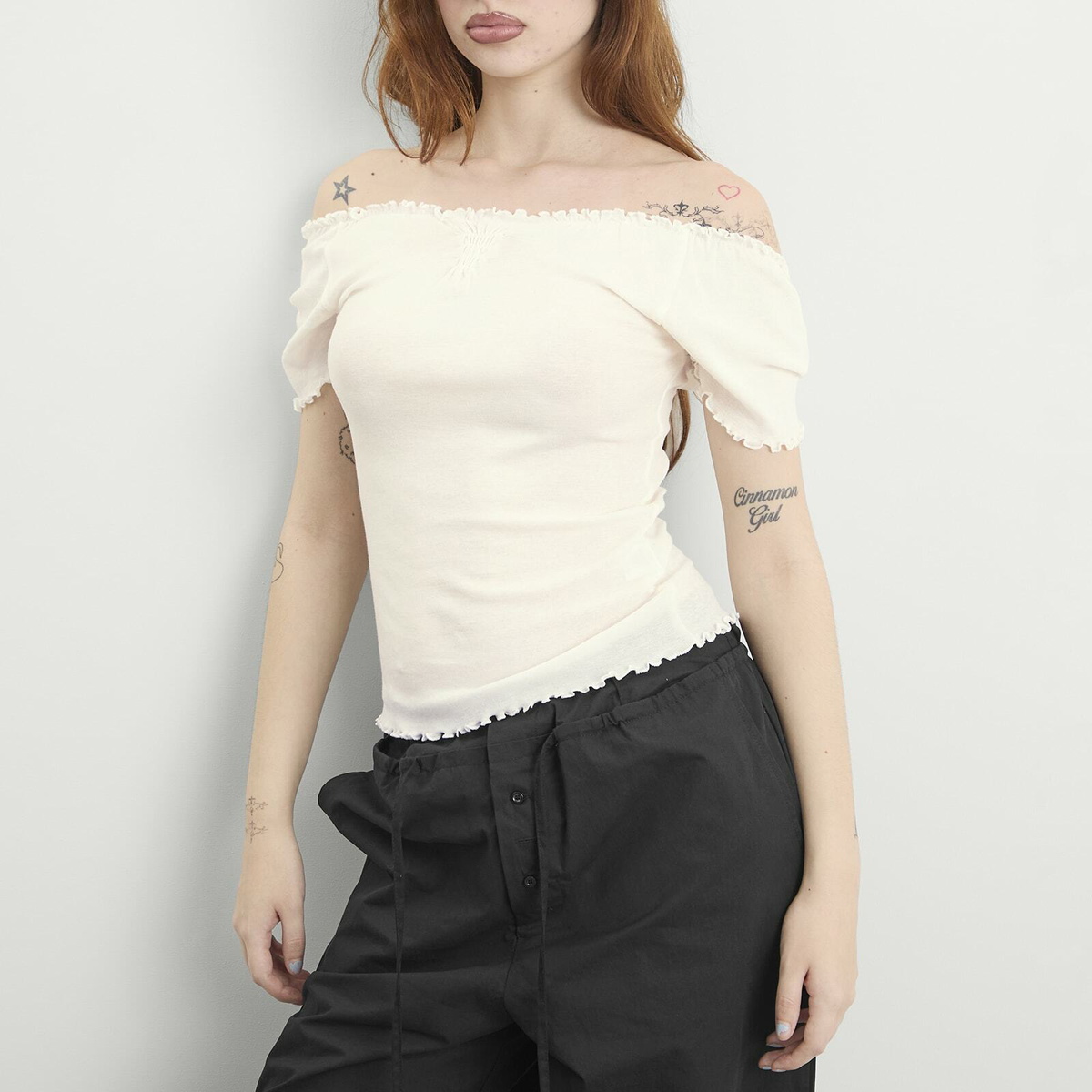 Deiji Studios Women's Flounce T-Shirt in Cream