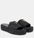 Prada Logo espadrille slides