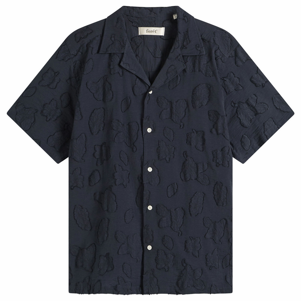 Foret Men's Peer Jacquard Shirt in Navy