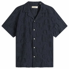 Foret Men's Peer Jacquard Shirt in Navy