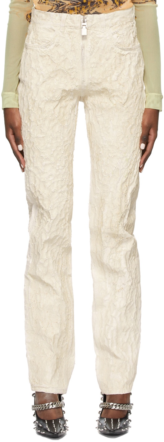 Givenchy Off-White Crackled Painted Jeans Givenchy