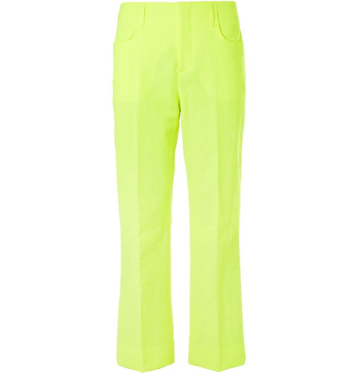 Photo: Acne Studios - Neon-Yellow Jabir Linen-Blend Trousers - Yellow
