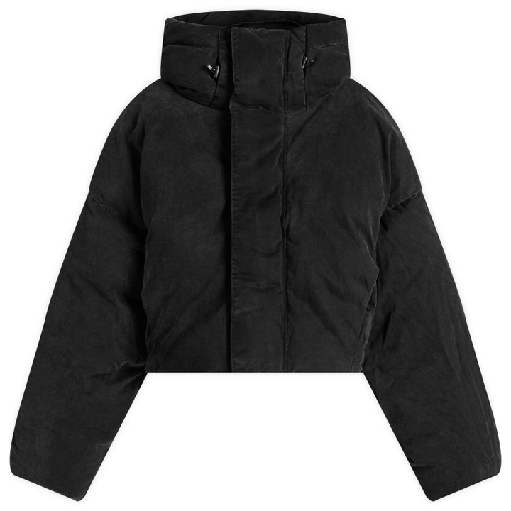 Photo: Entire Studios Women's Hooded Puffer in Iron