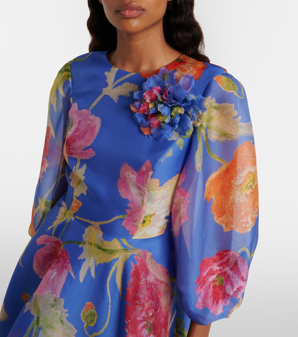 Carolina Herrera Floral silk organza minidress