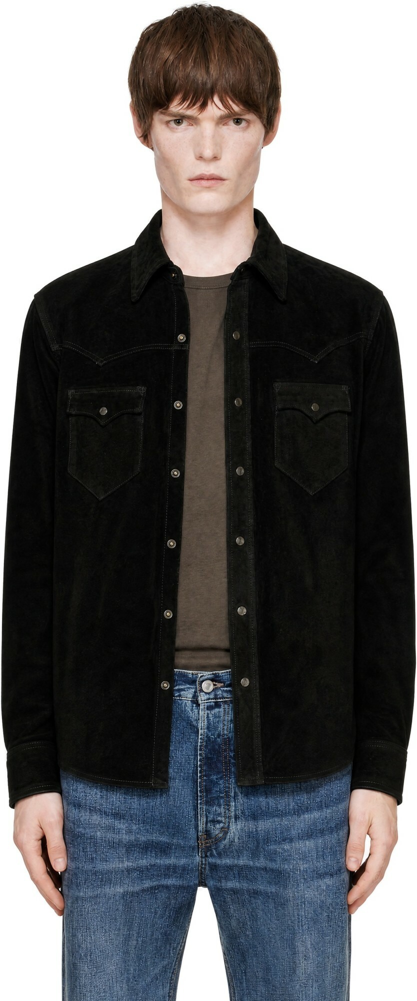 RRL Black Suede Western Jacket