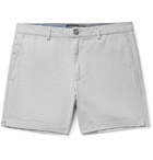 Club Monaco - Jax Slim-Fit Stretch-Cotton Seersucker Shorts - Gray