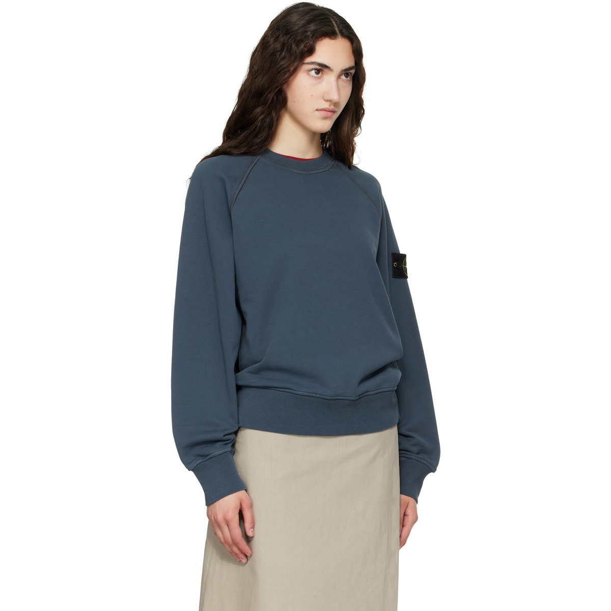 Stone Island Navy 6100008 Organic Cotton Fleece Sweatshirt