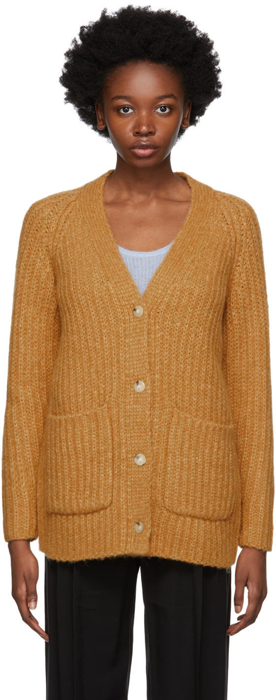 Vince Tan Ribbed Pocket Cardigan Vince