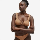 Hunza G Women's Hallie Covered Hoop Bikini in Metallic Cocoa 
